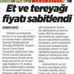 İstanbul ve Ankara'da Kırmızı Et ile Tereyağı Fiyatları Sabitlendi