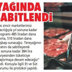 İstanbul ve Ankara'da Kırmızı Et ile Tereyağı Fiyatları Sabitlendi