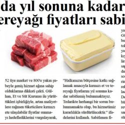 İstanbul ve Ankara'da Kırmızı Et ile Tereyağı Fiyatları Sabitlendi