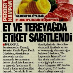 İstanbul ve Ankara'da Kırmızı Et ile Tereyağı Fiyatları Sabitlendi