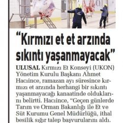 Ramazanda Kırmızı Et Arzında Sıkıntı Yaşanması Beklenmiyor